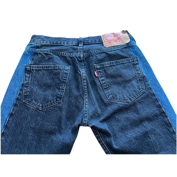 Levi’s 501 Two‑Tone Pieced Jeans 30x30 Dark Rinse 00501‑2764 - Picture 6 of 12